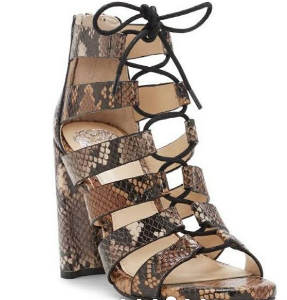 0816 Vince Camuto Snake skin leather heels
